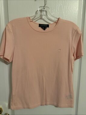 Lauren Ralph Lauren Short Sleeve Crewneck Tee in Pale Pink